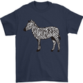 A Zebra Mens T-Shirt Cotton Gildan Navy Blue
