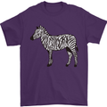 A Zebra Mens T-Shirt Cotton Gildan Purple