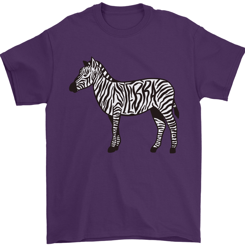 A Zebra Mens T-Shirt Cotton Gildan Purple