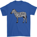 A Zebra Mens T-Shirt Cotton Gildan Royal Blue