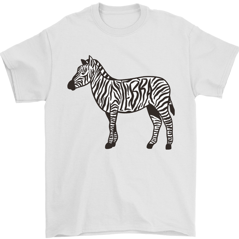 A Zebra Mens T-Shirt Cotton Gildan White