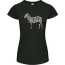A Zebra Womens Petite Cut T-Shirt Black