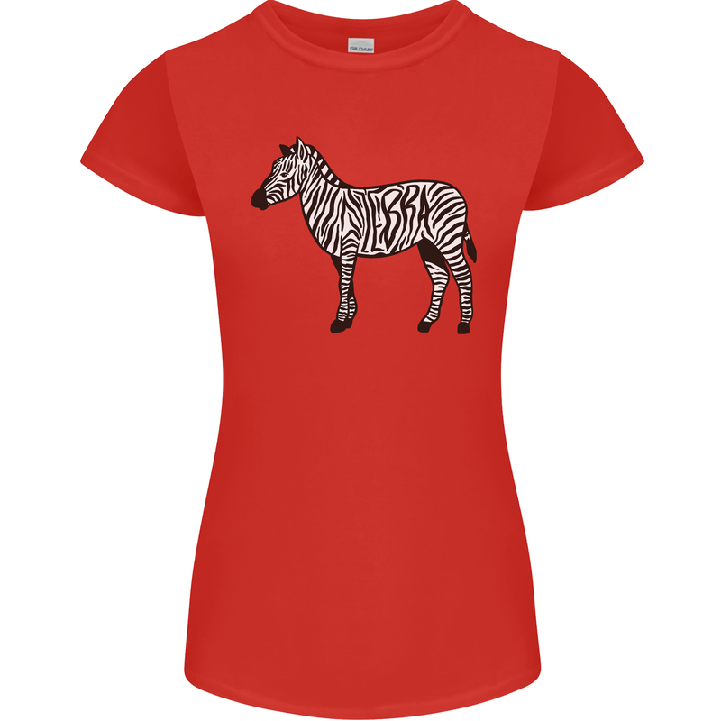 A Zebra Womens Petite Cut T-Shirt Red