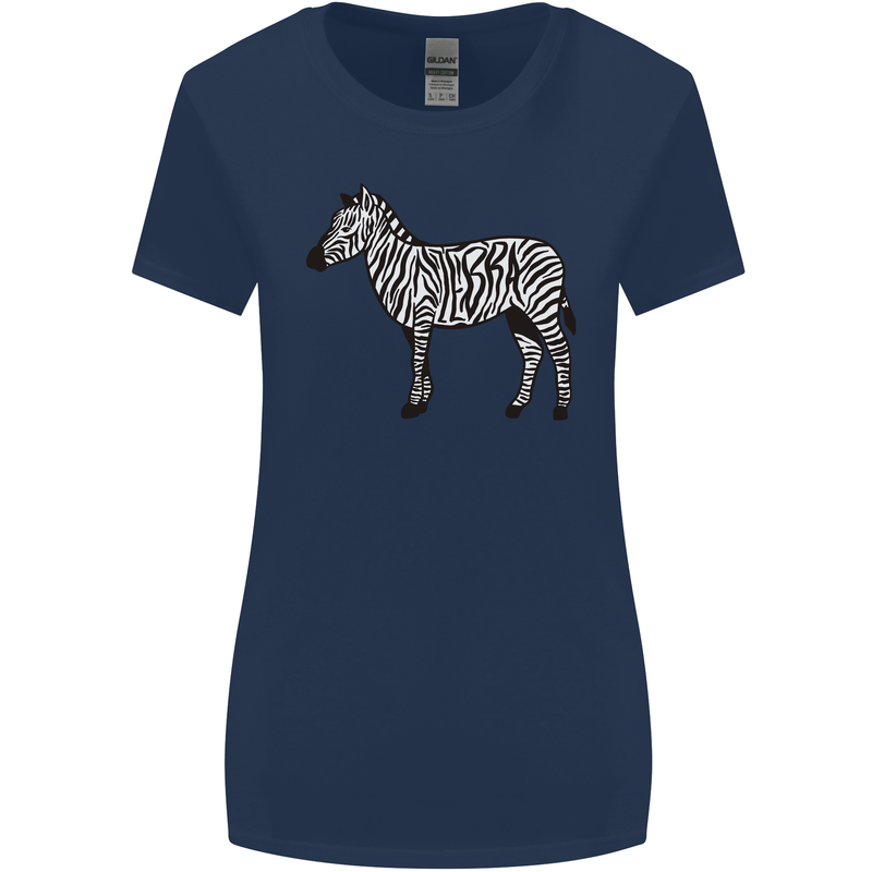 A Zebra Womens Wider Cut T-Shirt Navy Blue