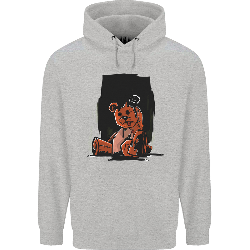 A Zombie Teddy Bear Halloween Childrens Kids Hoodie Sports Grey