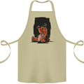 A Zombie Teddy Bear Halloween Cotton Apron 100% Organic Khaki