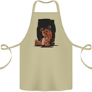 A Zombie Teddy Bear Halloween Cotton Apron 100% Organic Khaki