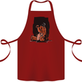 A Zombie Teddy Bear Halloween Cotton Apron 100% Organic Maroon