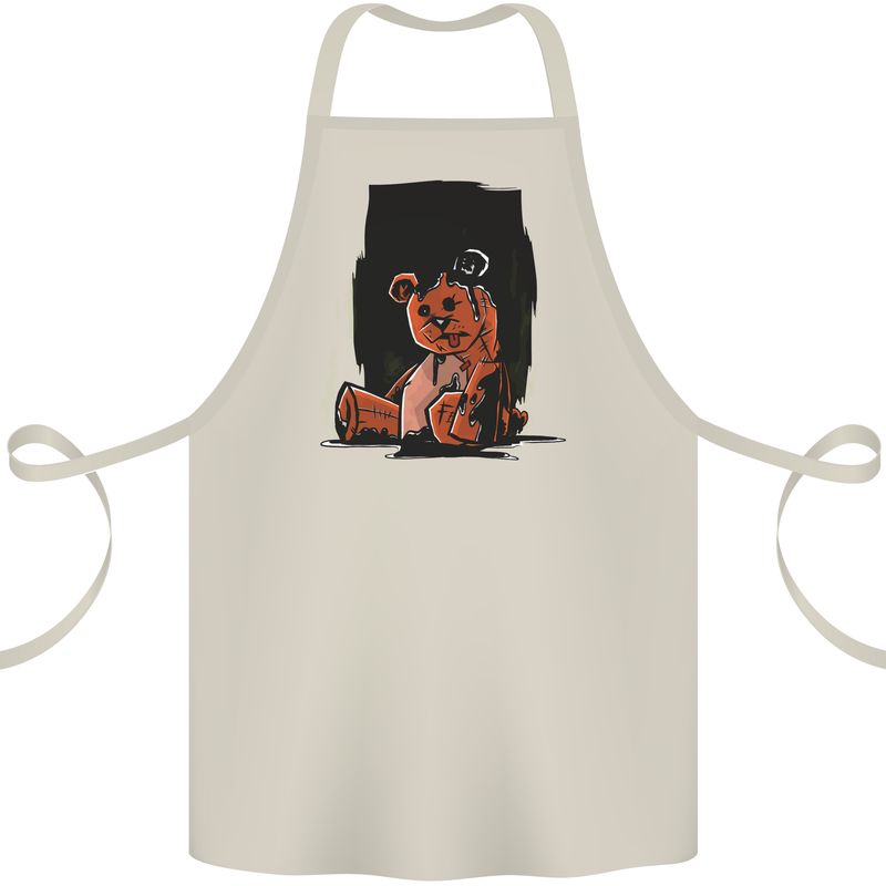 A Zombie Teddy Bear Halloween Cotton Apron 100% Organic Natural