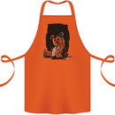 A Zombie Teddy Bear Halloween Cotton Apron 100% Organic Orange