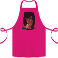 A Zombie Teddy Bear Halloween Cotton Apron 100% Organic Pink