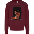 A Zombie Teddy Bear Halloween Kids Sweatshirt Jumper Maroon