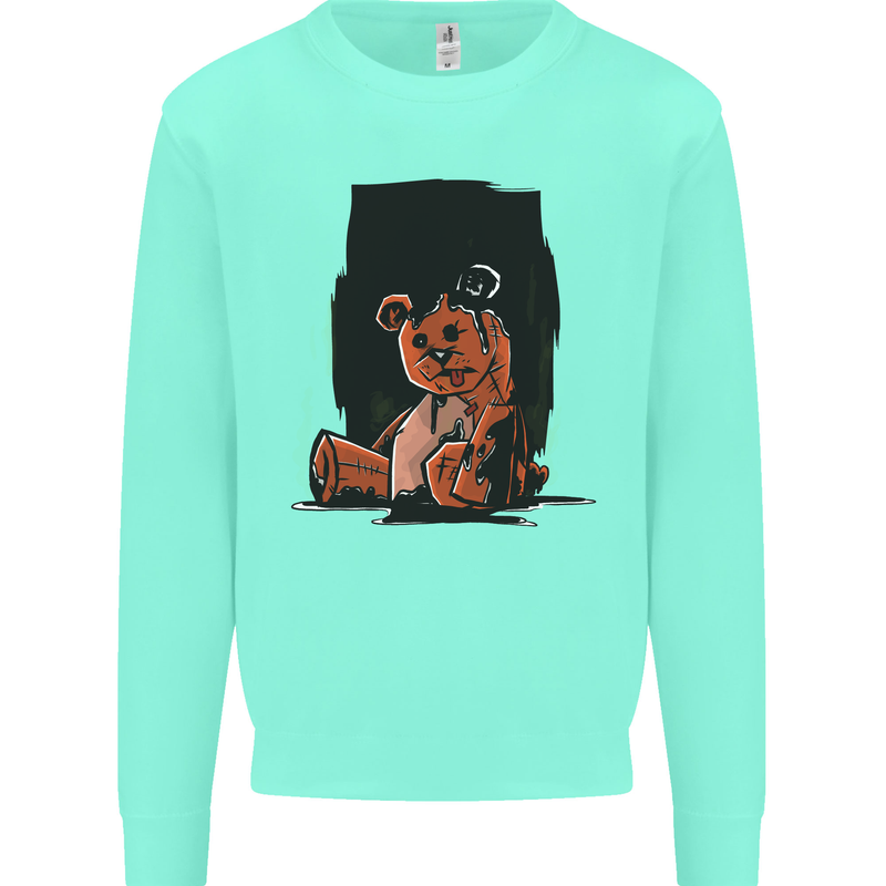 A Zombie Teddy Bear Halloween Kids Sweatshirt Jumper Peppermint