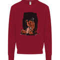 A Zombie Teddy Bear Halloween Kids Sweatshirt Jumper Red