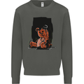 A Zombie Teddy Bear Halloween Kids Sweatshirt Jumper Storm Grey