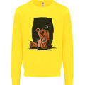 A Zombie Teddy Bear Halloween Kids Sweatshirt Jumper Yellow