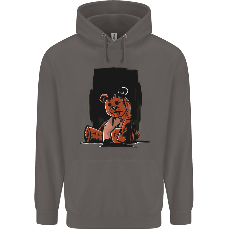 A Zombie Teddy Bear Halloween Mens 80% Cotton Hoodie Charcoal