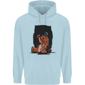 A Zombie Teddy Bear Halloween Mens 80% Cotton Hoodie Light Blue