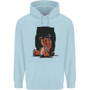 A Zombie Teddy Bear Halloween Mens 80% Cotton Hoodie Light Blue