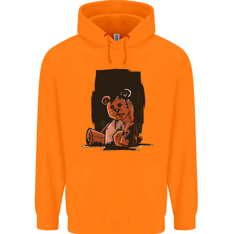 A Zombie Teddy Bear Halloween Mens 80% Cotton Hoodie Orange