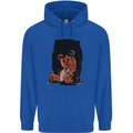 A Zombie Teddy Bear Halloween Mens 80% Cotton Hoodie Royal Blue