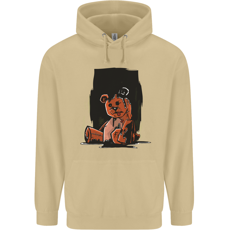 A Zombie Teddy Bear Halloween Mens 80% Cotton Hoodie Sand