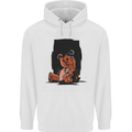 A Zombie Teddy Bear Halloween Mens 80% Cotton Hoodie White