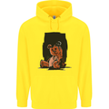 A Zombie Teddy Bear Halloween Mens 80% Cotton Hoodie Yellow