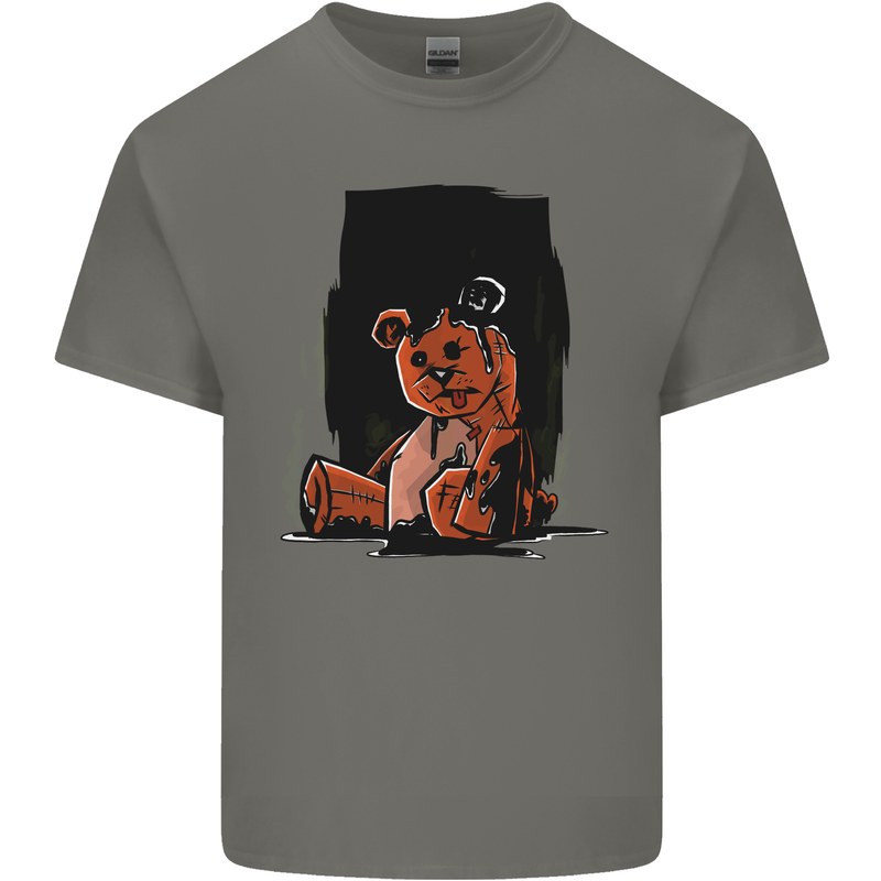 A Zombie Teddy Bear Halloween Mens Cotton T-Shirt Tee Top Charcoal