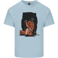 A Zombie Teddy Bear Halloween Mens Cotton T-Shirt Tee Top Light Blue