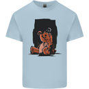 A Zombie Teddy Bear Halloween Mens Cotton T-Shirt Tee Top Light Blue
