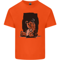 A Zombie Teddy Bear Halloween Mens Cotton T-Shirt Tee Top Orange