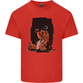 A Zombie Teddy Bear Halloween Mens Cotton T-Shirt Tee Top Red