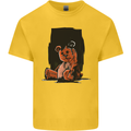 A Zombie Teddy Bear Halloween Mens Cotton T-Shirt Tee Top Yellow