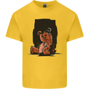 A Zombie Teddy Bear Halloween Mens Cotton T-Shirt Tee Top Yellow