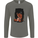 A Zombie Teddy Bear Halloween Mens Long Sleeve T-Shirt Charcoal