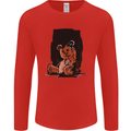 A Zombie Teddy Bear Halloween Mens Long Sleeve T-Shirt Red