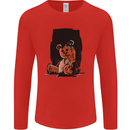 A Zombie Teddy Bear Halloween Mens Long Sleeve T-Shirt Red