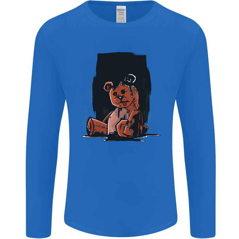 A Zombie Teddy Bear Halloween Mens Long Sleeve T-Shirt Royal Blue