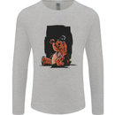 A Zombie Teddy Bear Halloween Mens Long Sleeve T-Shirt Sports Grey