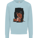 A Zombie Teddy Bear Halloween Mens Sweatshirt Jumper Light Blue