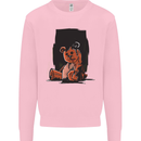 A Zombie Teddy Bear Halloween Mens Sweatshirt Jumper Light Pink