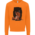 A Zombie Teddy Bear Halloween Mens Sweatshirt Jumper Orange