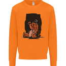 A Zombie Teddy Bear Halloween Mens Sweatshirt Jumper Orange