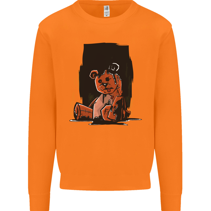 A Zombie Teddy Bear Halloween Mens Sweatshirt Jumper Orange