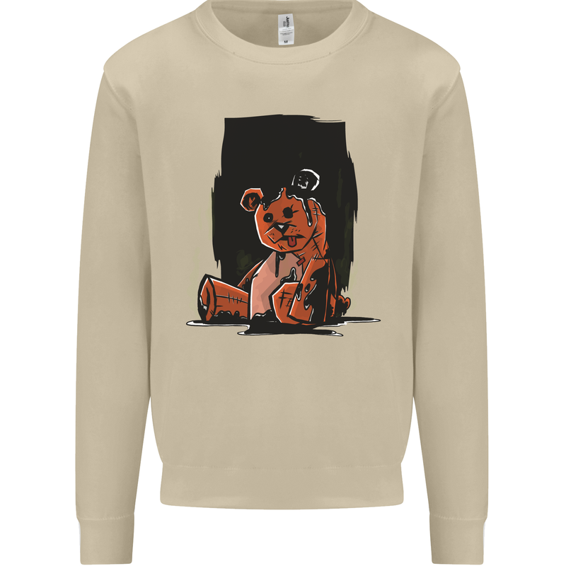 A Zombie Teddy Bear Halloween Mens Sweatshirt Jumper Sand