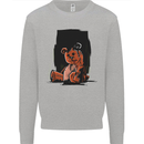A Zombie Teddy Bear Halloween Mens Sweatshirt Jumper Sports Grey
