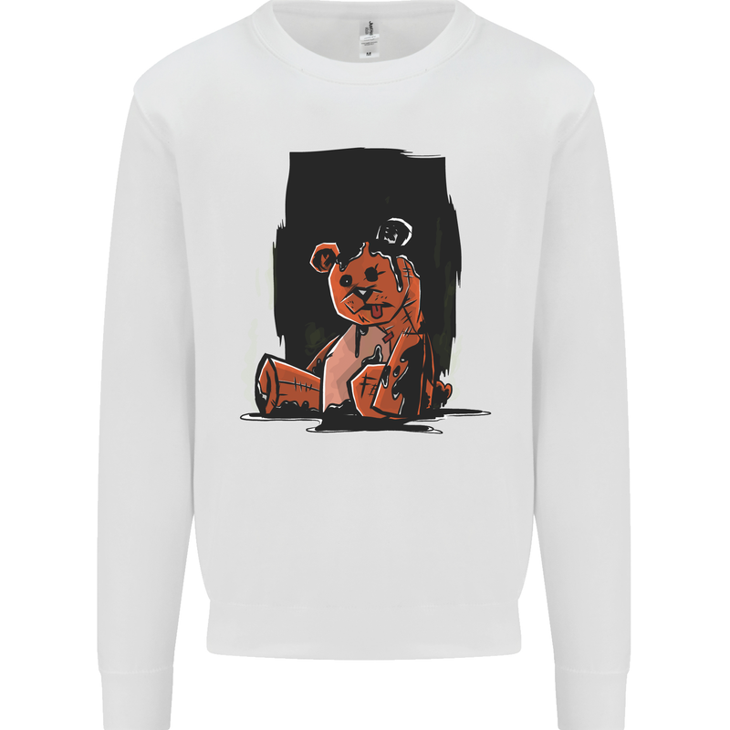 A Zombie Teddy Bear Halloween Mens Sweatshirt Jumper White