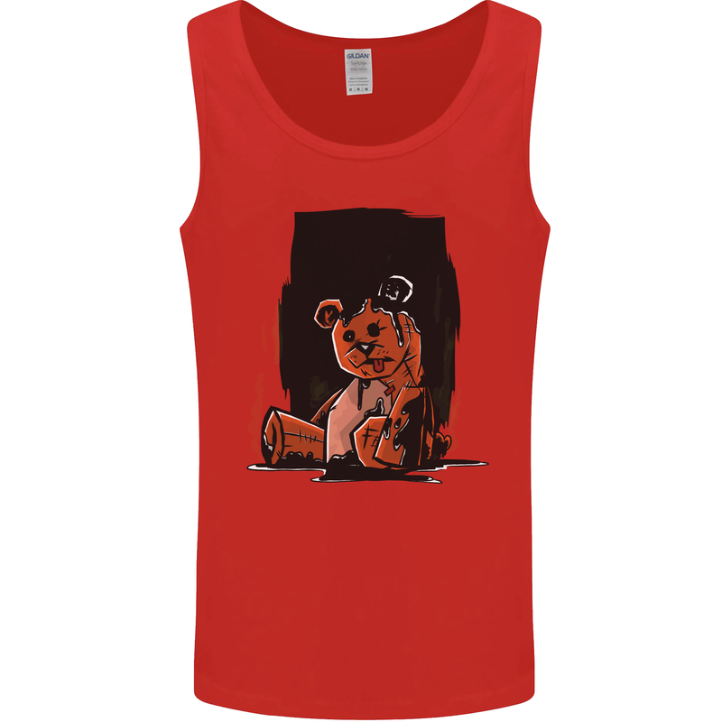 A Zombie Teddy Bear Halloween Mens Vest Tank Top Red