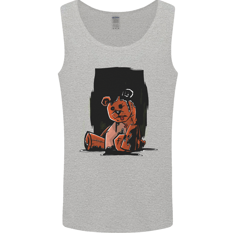 A Zombie Teddy Bear Halloween Mens Vest Tank Top Sports Grey